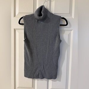Preswick & Moore Gray Ribbed Turtleneck Top PXL